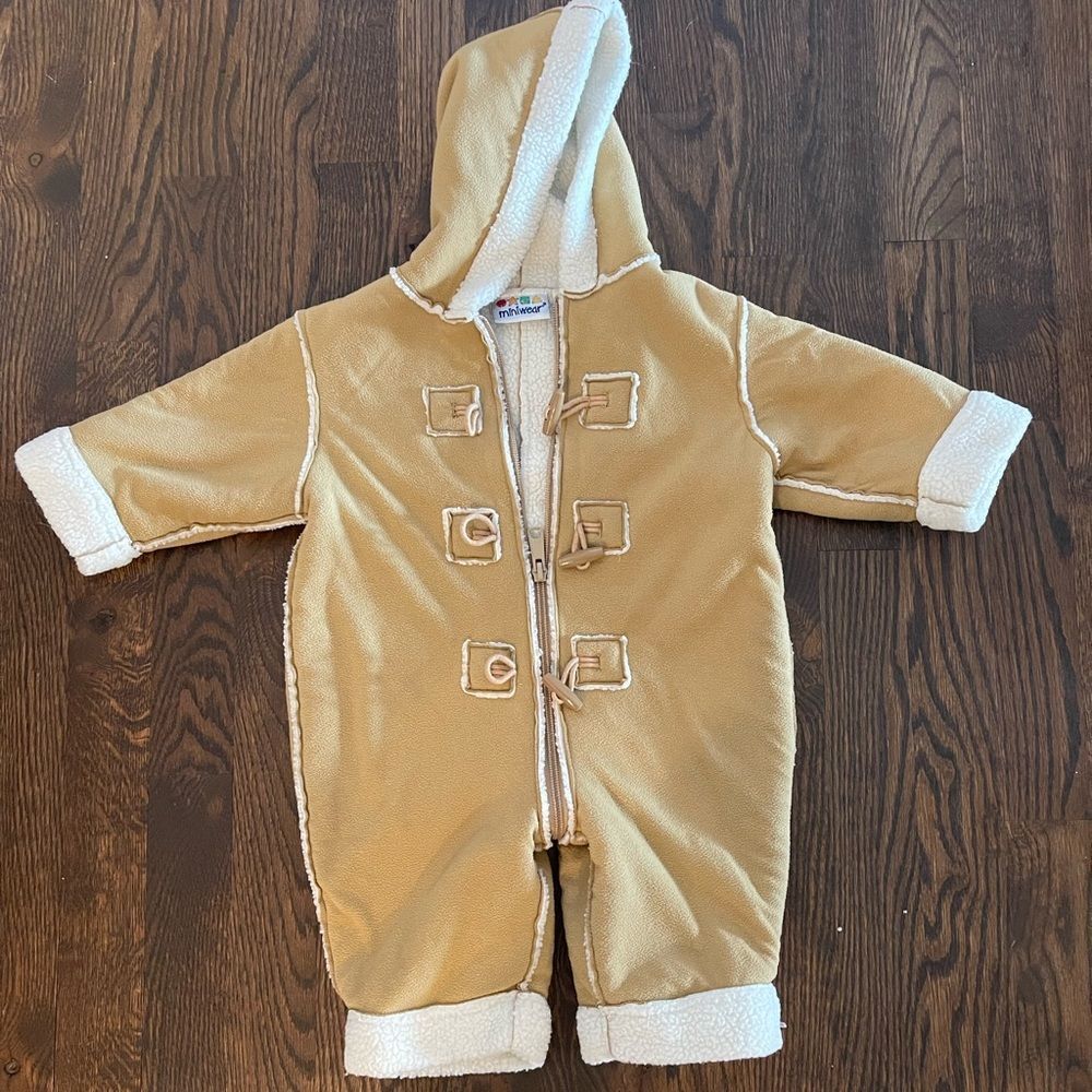 Baby 6-9M Tan and White Jacket Snow Suit